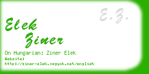 elek ziner business card
